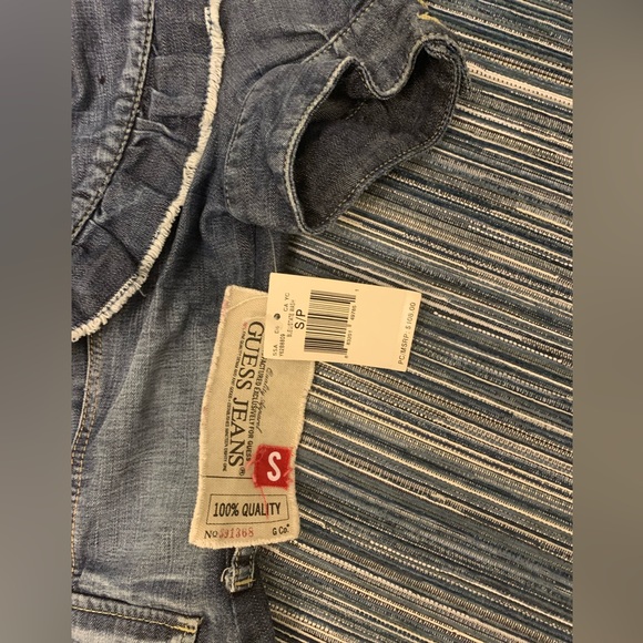 🆕Guess Jeans Size S Denim Blazer Short Puff Sleeve - Picture 5 of 7